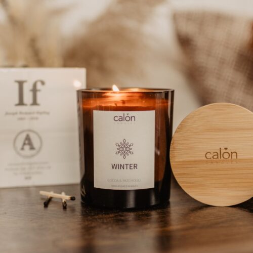 Cocoa & Patchouli Winter candle with lid and if matchbox