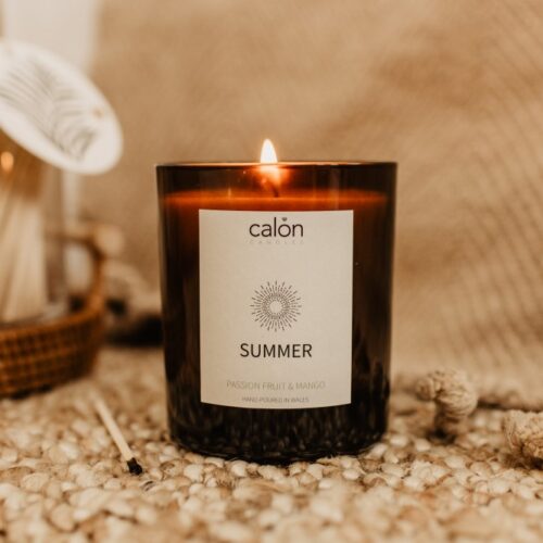 A passion fruit and mango candle from the specialist in Welsh candles, Calon Home