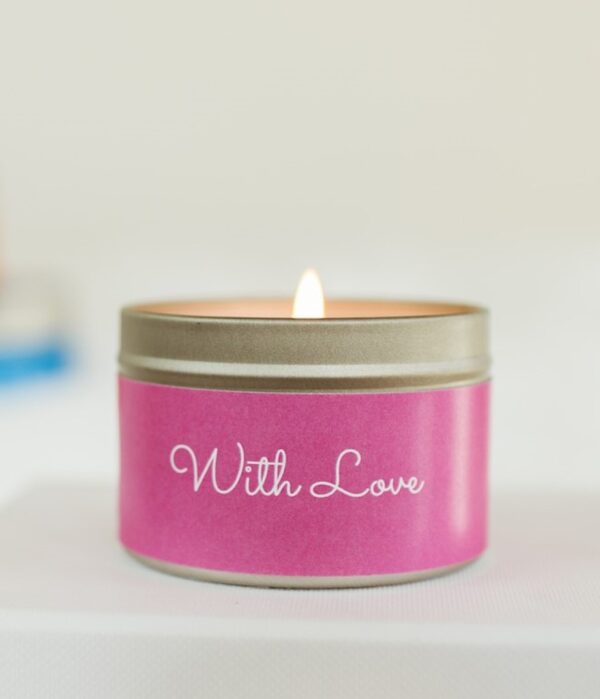 with love mini candle tin